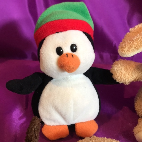 Lot of 5 small plush stuffed animals bunny Wendy's snoopy, penguin, dog, Ty lamb - Picture 6 of 16